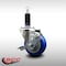 Service Caster 3.5'' SS Blue Poly Swivel 1-1/8'' Expanding Stem Caster with Brake SCC-SSEX20S3514-PPUB-BLUE-TLB-118 - alternate 2